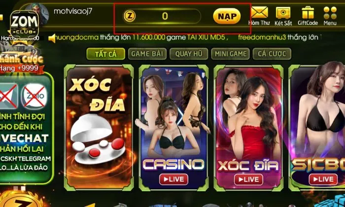 Nạp tiền Zomclub Nạp tiền Zomclub đơn giản, tiện ích